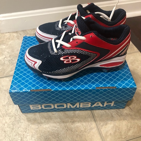 Boombah Shoes Boombah Cleats Navy Red Metal Softball Cleats New